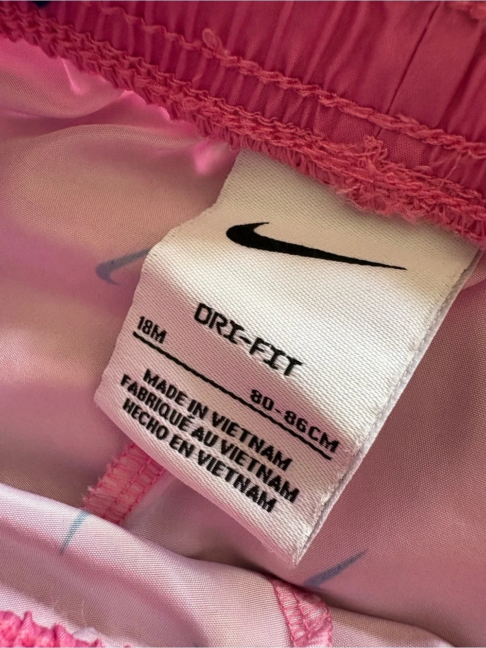 Nike Pink Dri-FIT Elastic Waist Shorts with Swoosh Accents
